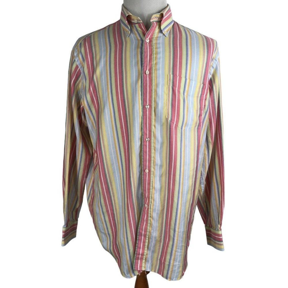 Paul & Shark Yachting Shirt Mens Size Large L Striped Button Long Sleeve